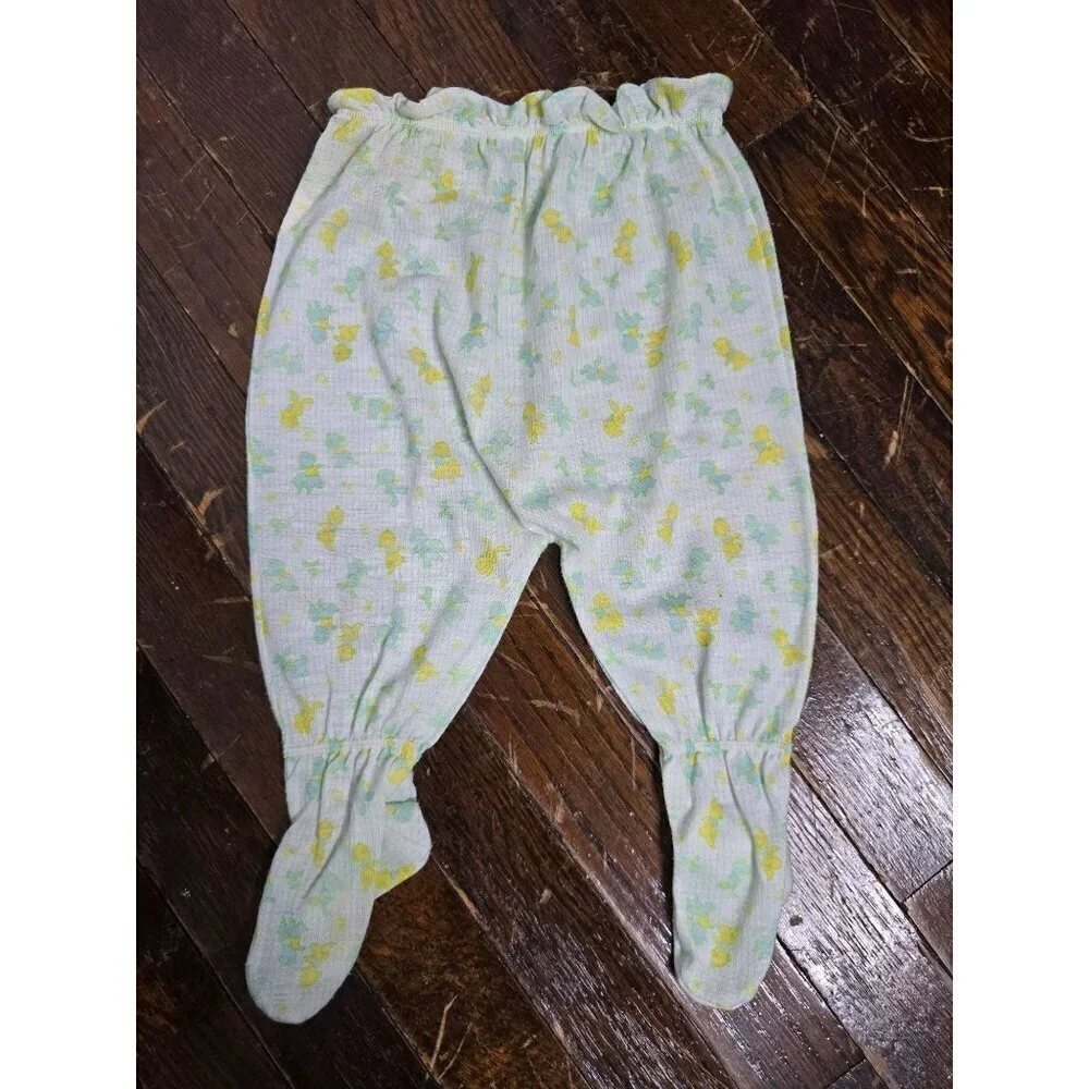 Vintage Carters Pastel Footed Animal Print Pants